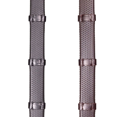 Image of Henry James Small Pimple Hybrid Rubber Reins with Leather Stoppers