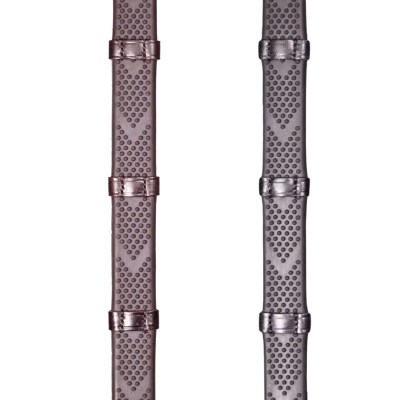 Image of Henry James V-Grip Hybrid Rubber Reins with Leather Stoppers