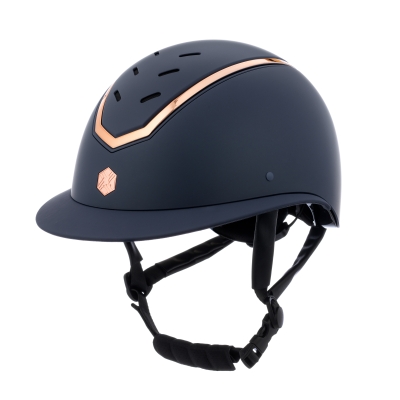 Image of Charles Owen EQX Kylo 2025 Riding Hat Navy Matte/Rose Gold Wide Peak