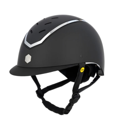 Image of Charles Owen EQX Kylo 2025 Riding Hat Black Matte/Silver With MIPS