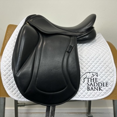 Image of 17 inch Pony Cob Horse Monoflap Dressage Black Medium Wide